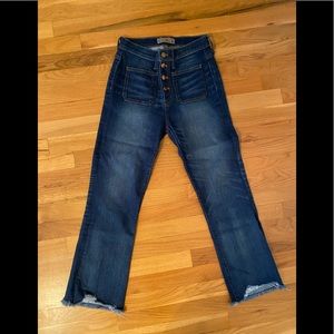 J.Crew Point Sur 10" Buttonfly High Rise Demi Boot Jean